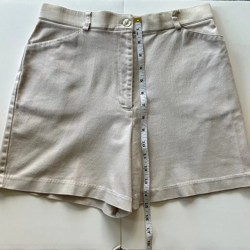 Vintage Tribella Petite Khaki Cotton Shorts